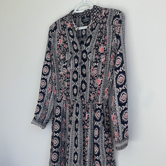 Angie Dark Blue Boho Mini Dress - Picture 5 of 13